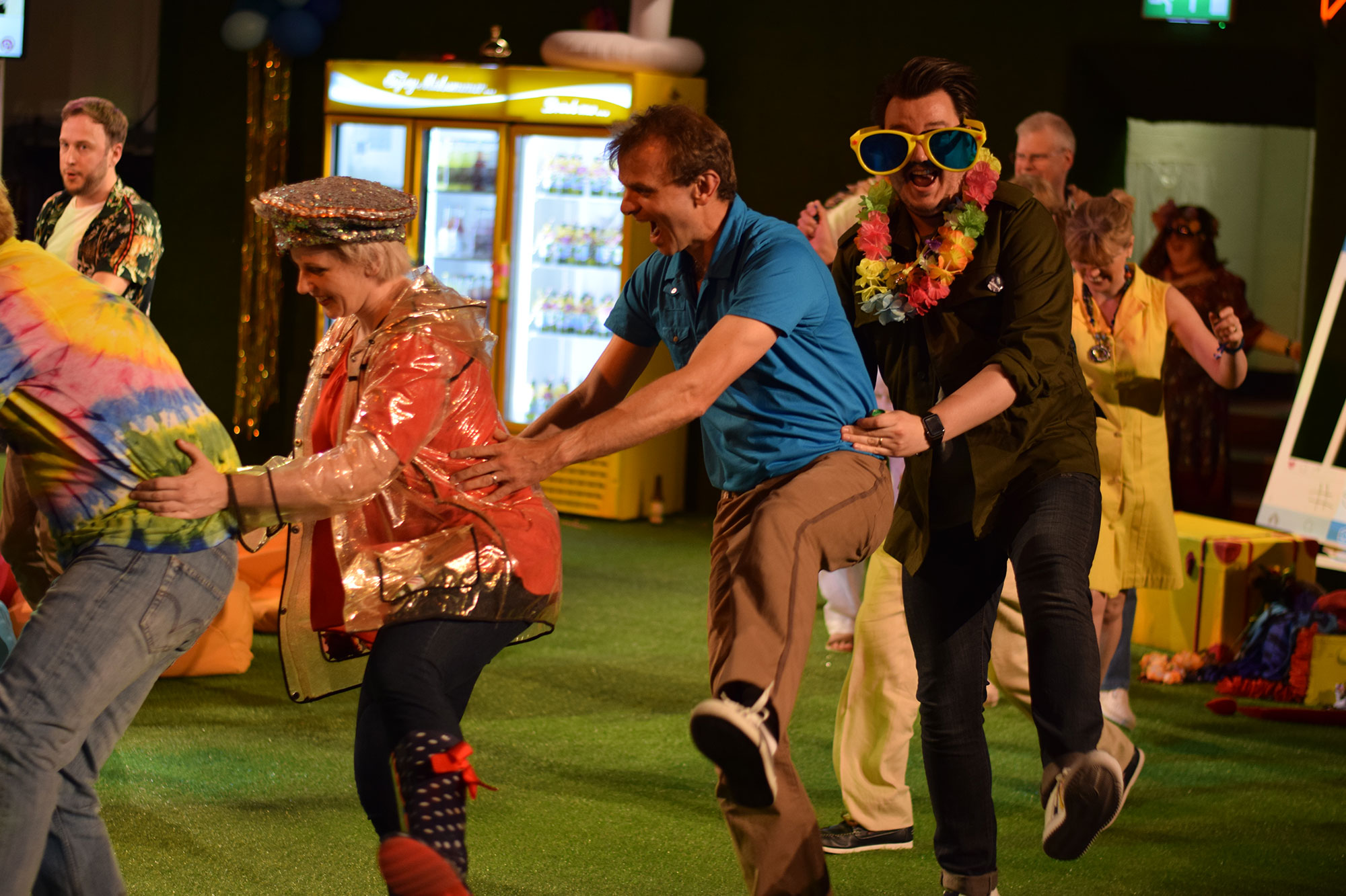 Scene with actors dancing