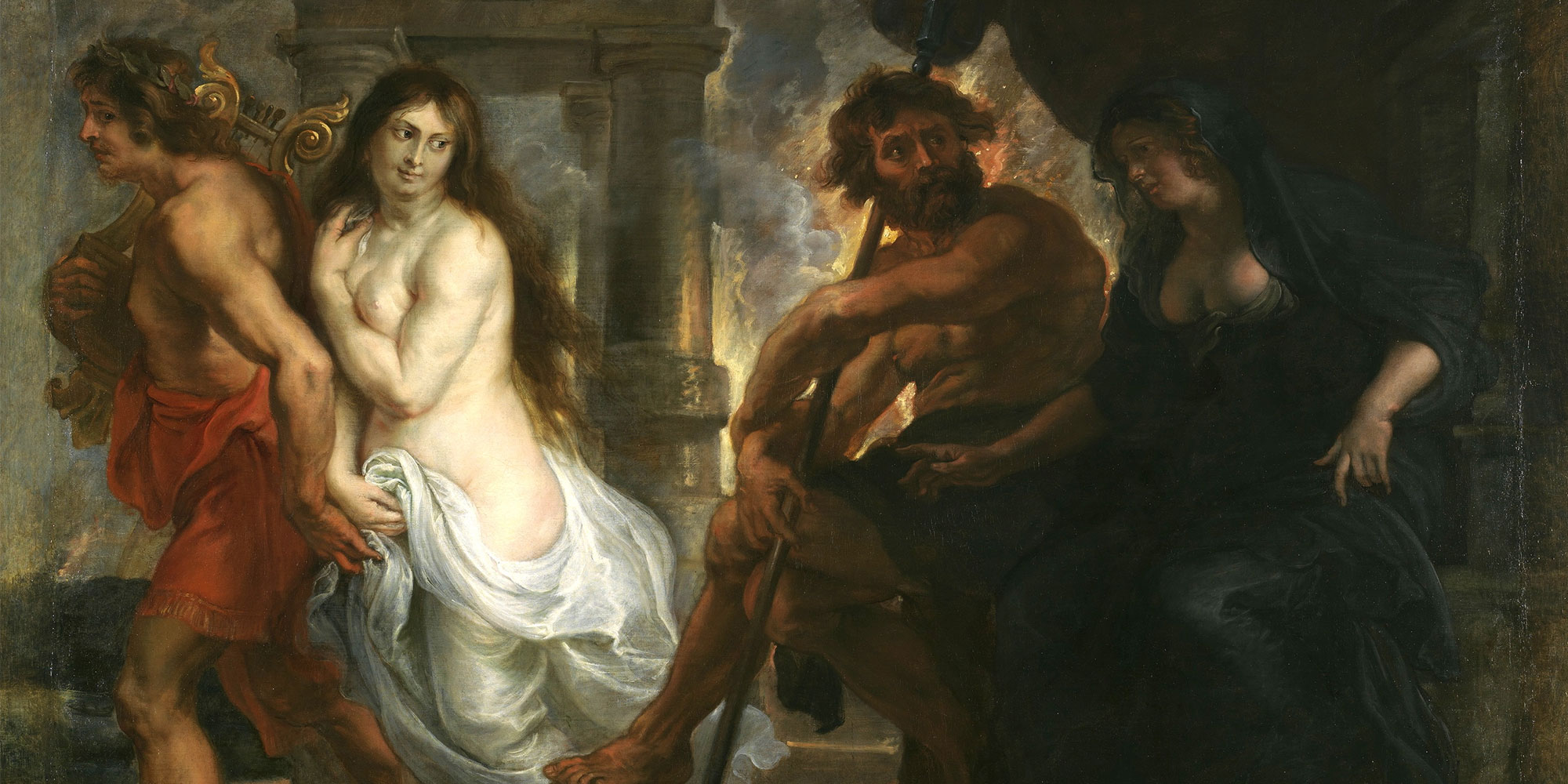 Oil panting of Eurydice gazing at Orpheus