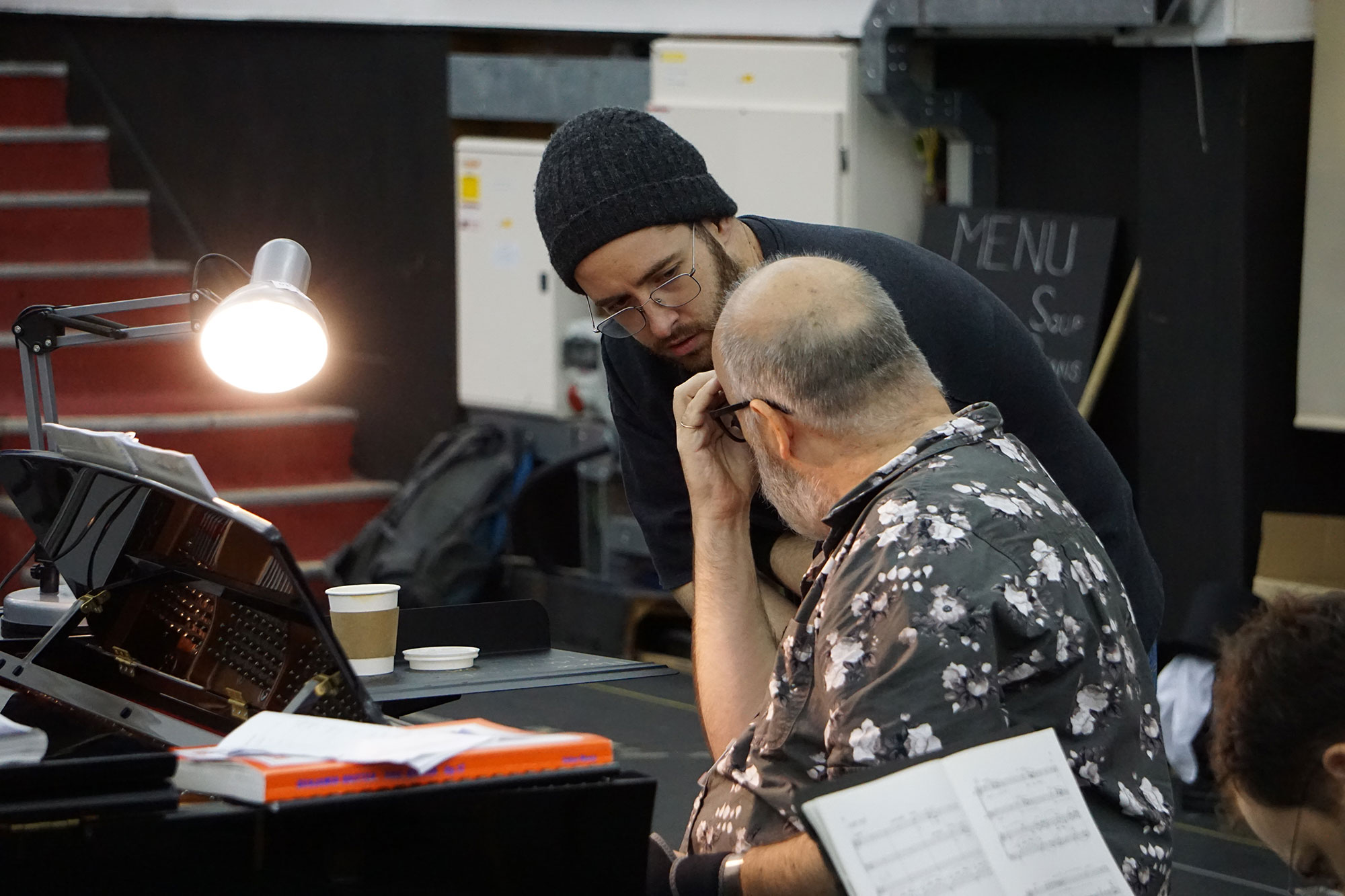 ENO Studio Live Paul Bunyan: Elgan Llŷr Thomas talking with ENO Music Staff Murray Hipkin