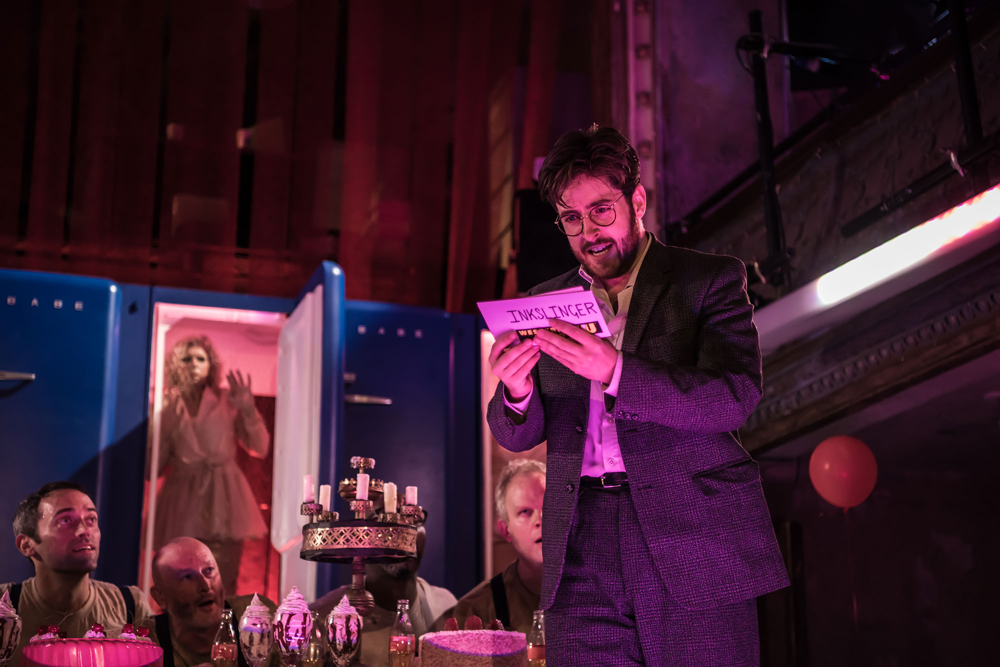 ENO Paul Bunyan - Elgan Llyr Thomas as Johnny Inkslinger (c) Genevieve Girling