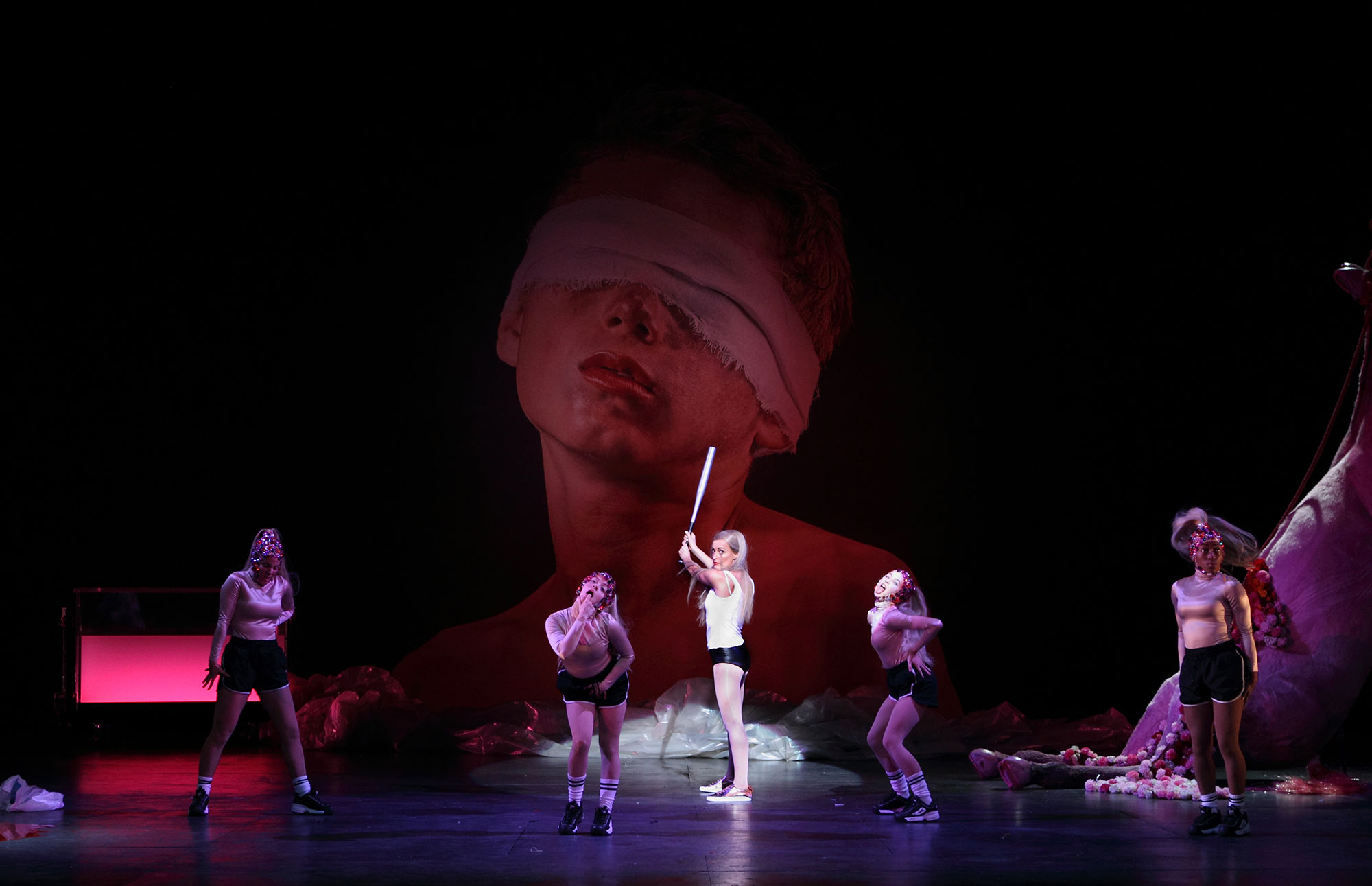 ENO Salome scene: Allison Cook and dancers