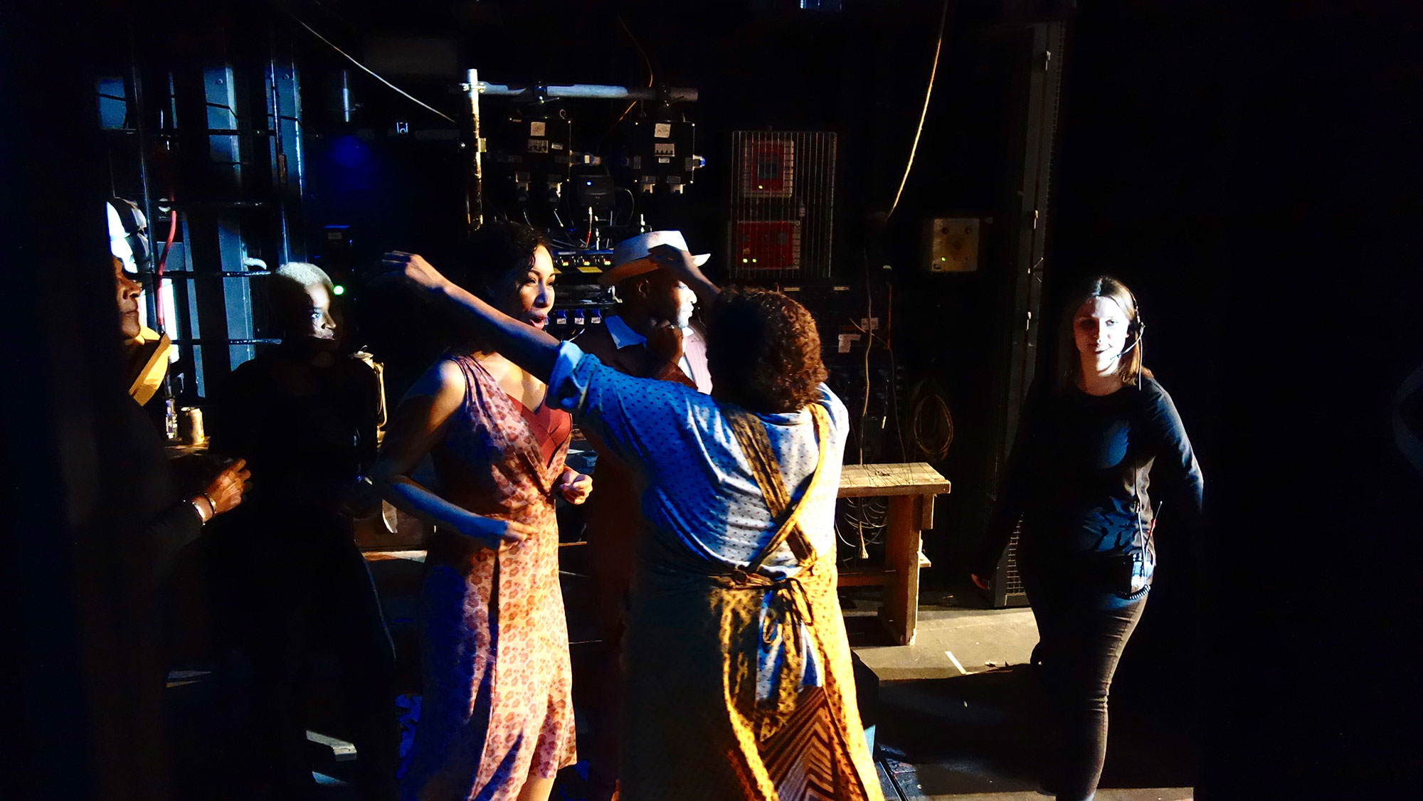 ENO Porgy and Bess: Tichina Vaughn (right) and Nicole Cabell (left) celebrate another successful performance of ENO Porgy
