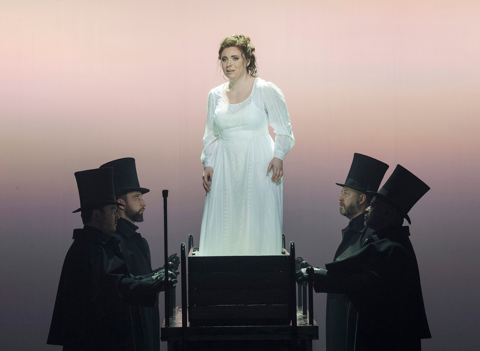 ENO 2018/19 Jack the Ripper: The Women of Whitechapel: Male members of the ENO Chorus © Alastair Muir