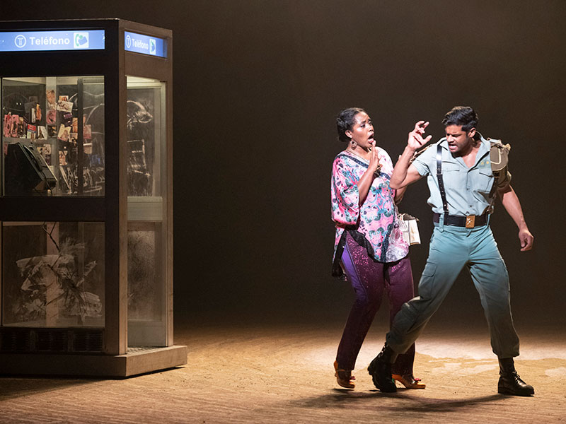 Nardus Williams as Micaëla, Sean Panikkar as Don José in ENO Carmen 2020 © Richard Hubert Smith