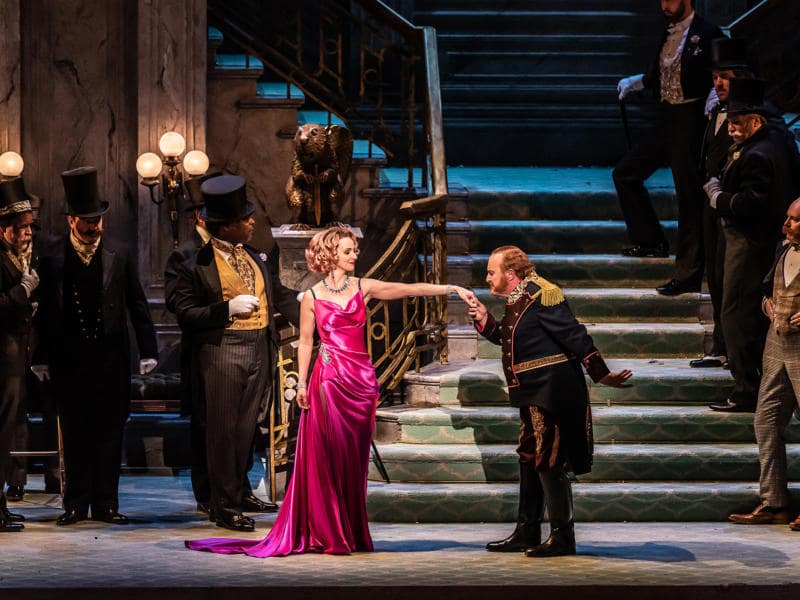 ENO The Merry Widow: Sarah Tynan; Andrew Shore © Clive Barda