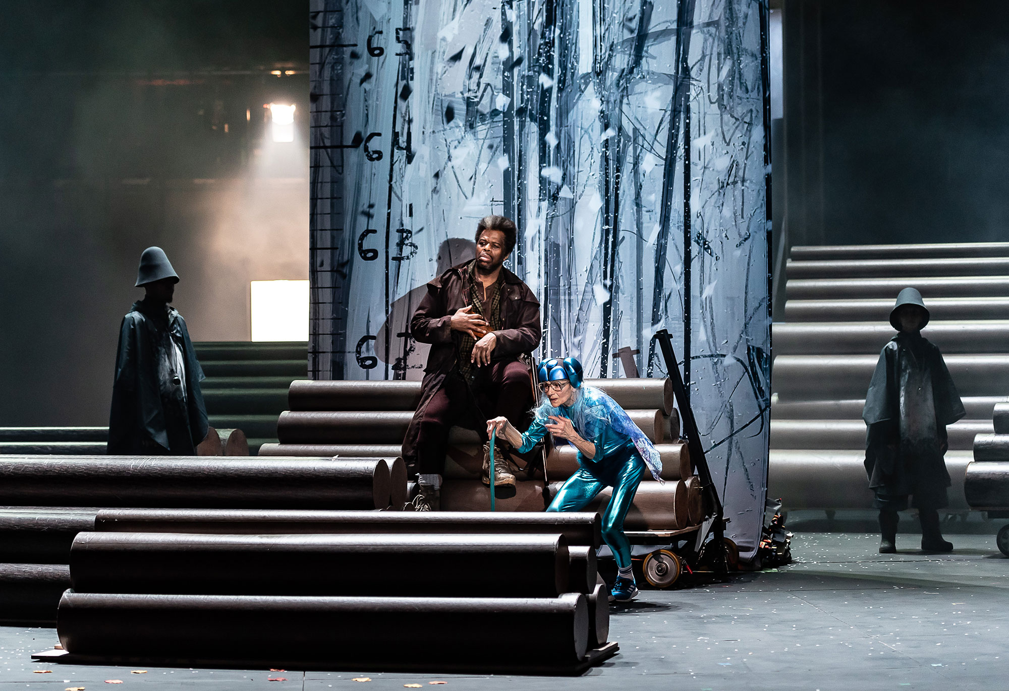 6 / 9 ENO2122 The Cunning Little Vixen: Lester Lynch as Forester © Clive Barda