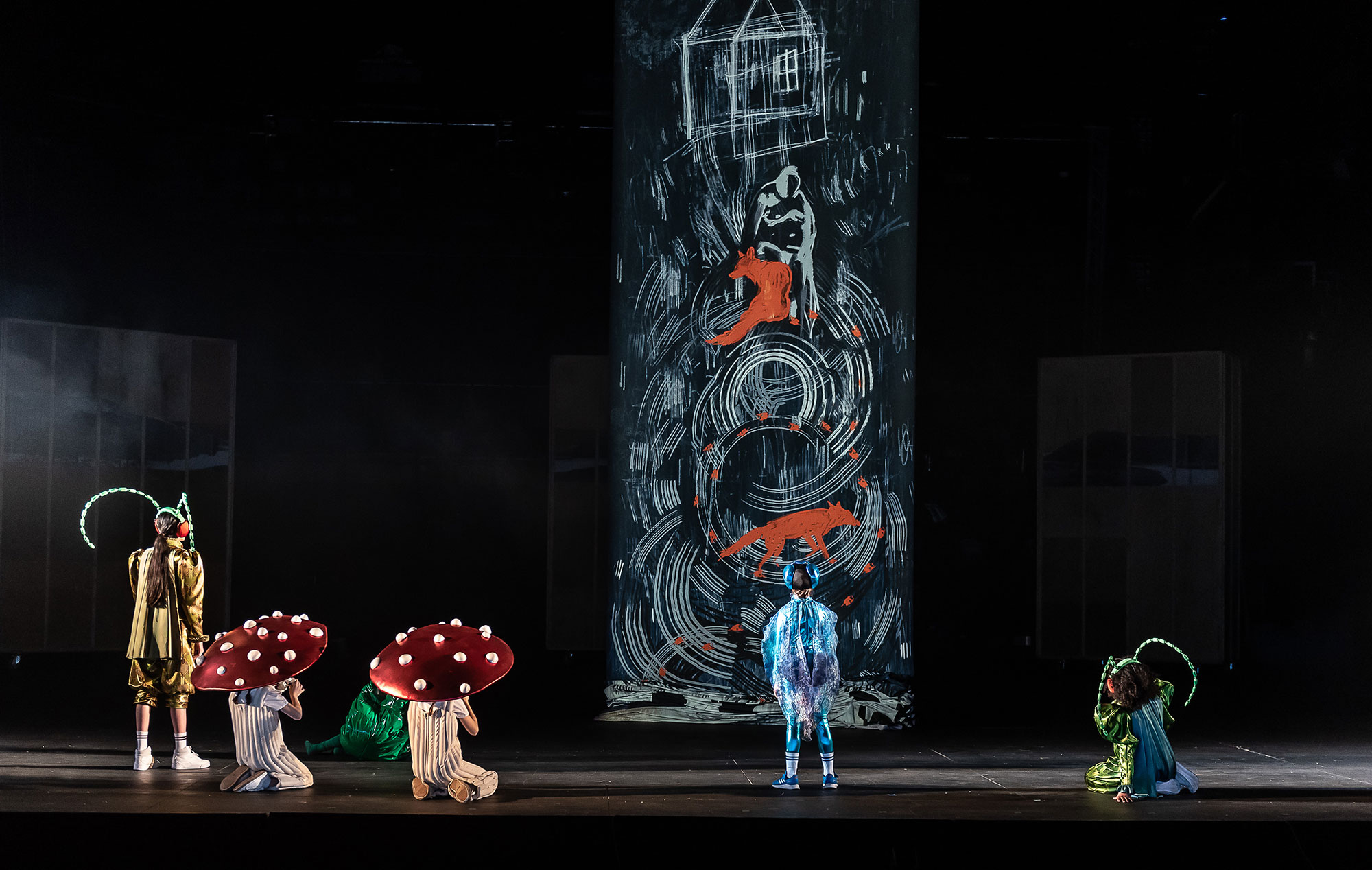 ENO2122 The Cunning Little Vixen: children's cast © Clive Barda
