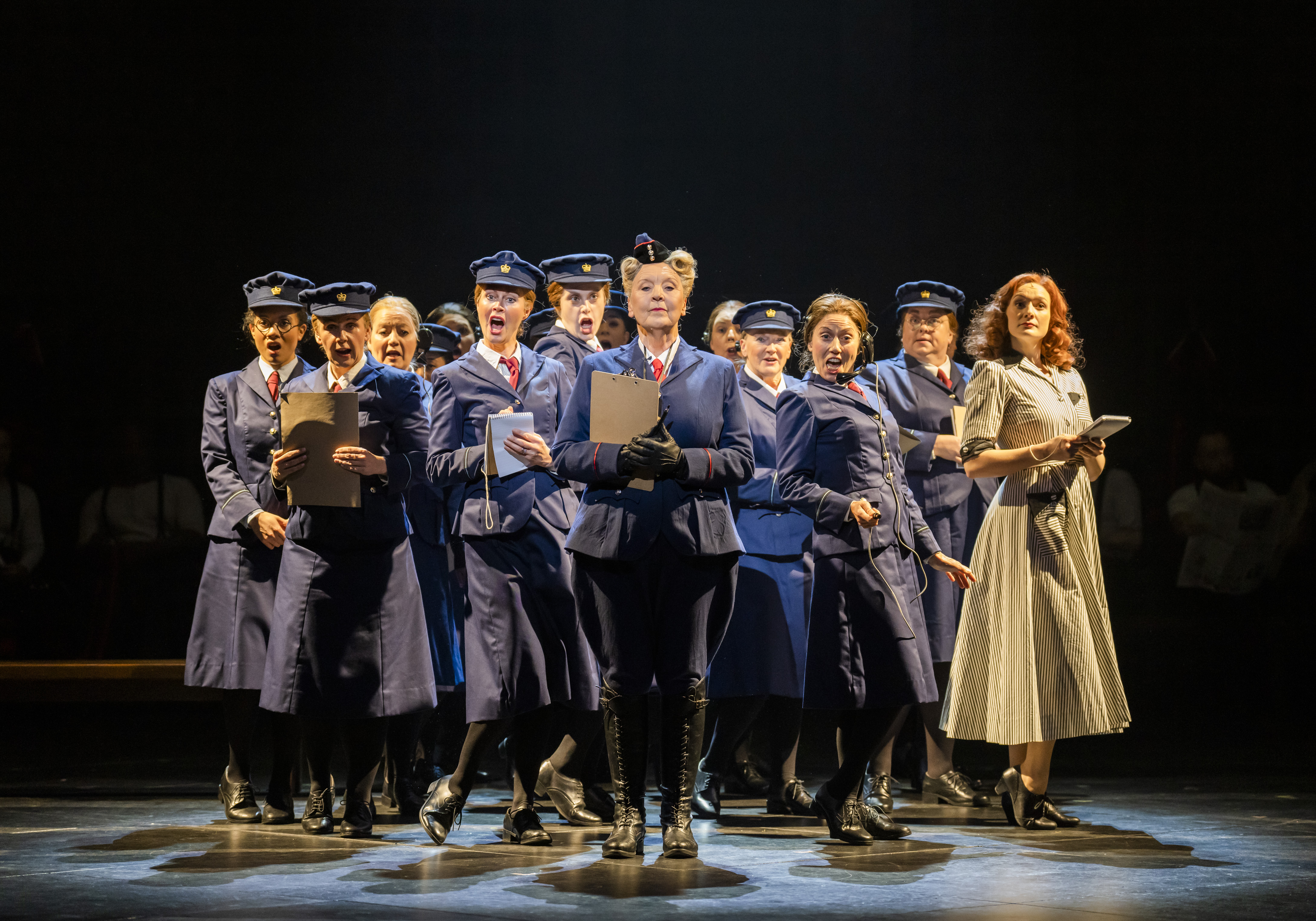 ENO 2022, The Yeomen of the Guard, Isabelle Peters, Susan Bickley, Heather Lowe, ENO Chorus © Tristram Kenton