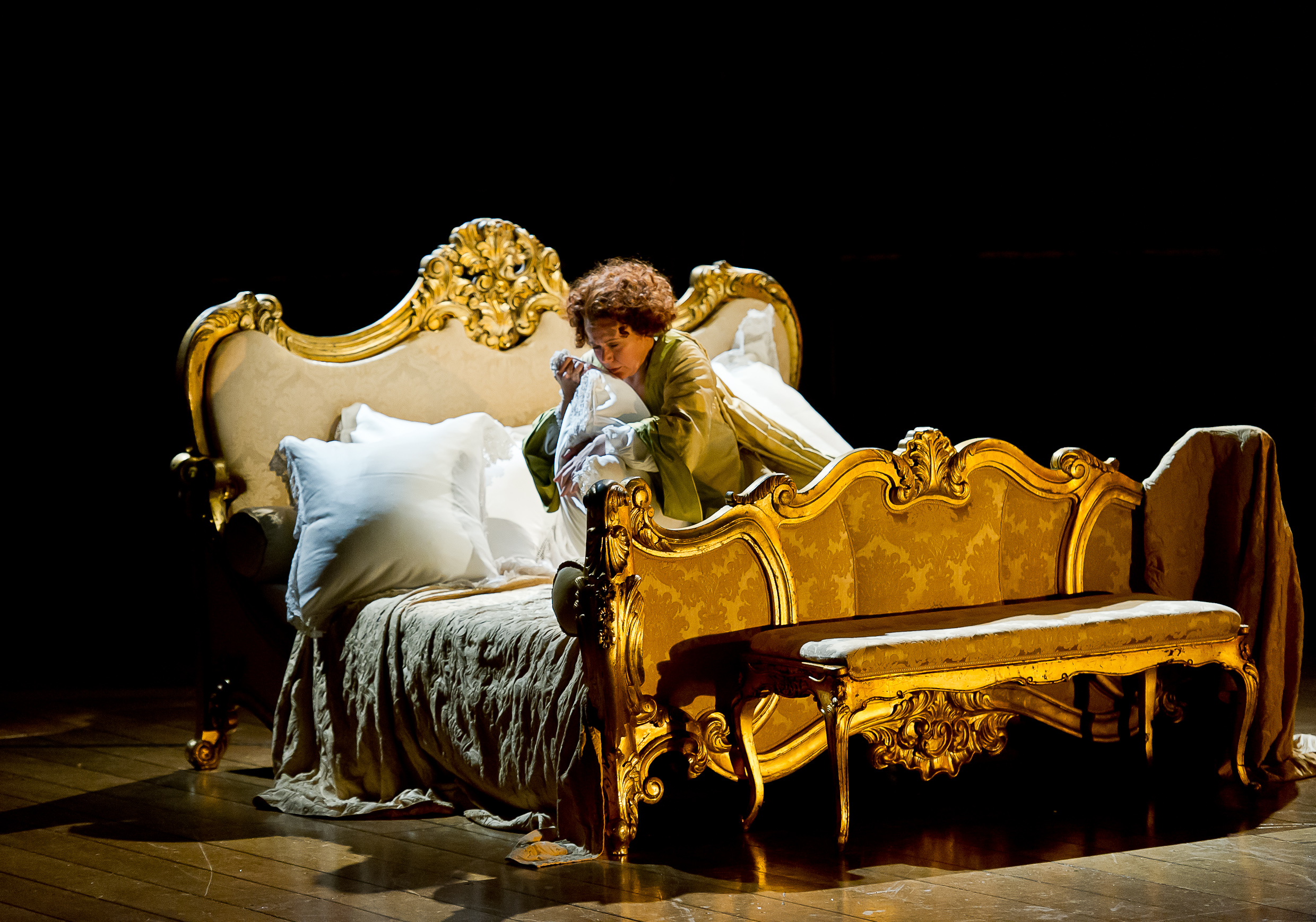 DER ROSENKAVALIER by Richard Strauss; English National Opera; London Coliseum, UK; 25 January 2012; Amanda Roocroft as The Feldmarschallin; Conductor Edward Gardner Director and Set Designer David McVicar Associate Set Designer Michael Vale Costume Designer Tanya McCallin Lighting Designer Paule Constable Credit: © CLIVE BARDA/ArenaPAL;