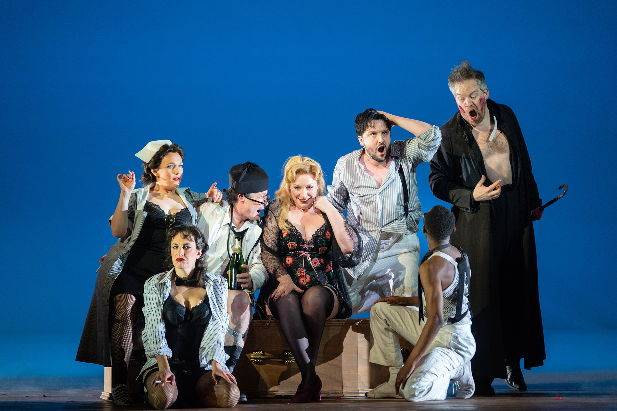 The cast in a scene from The Dead City
