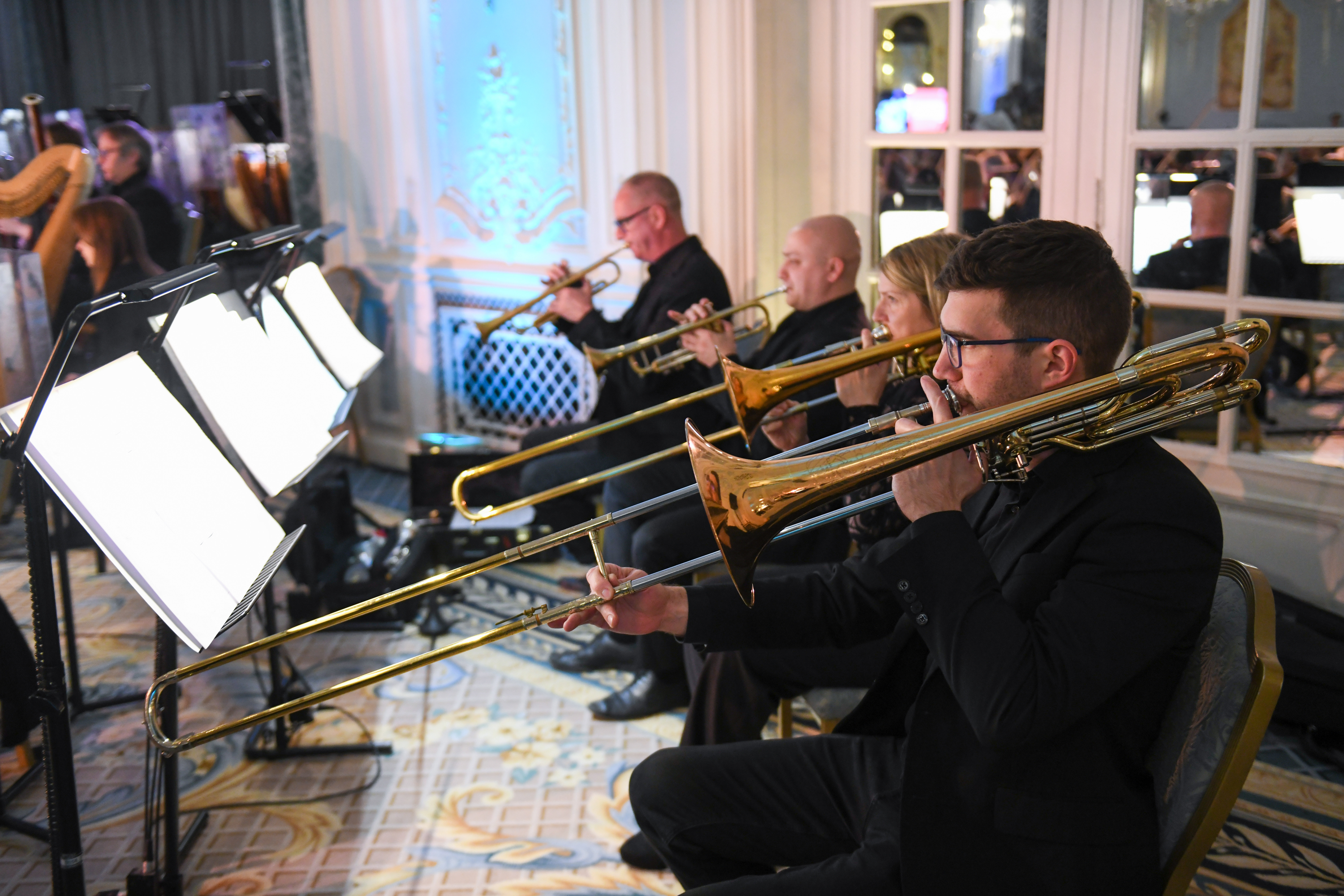 The Orchestra of ENO at a gala dinner. 