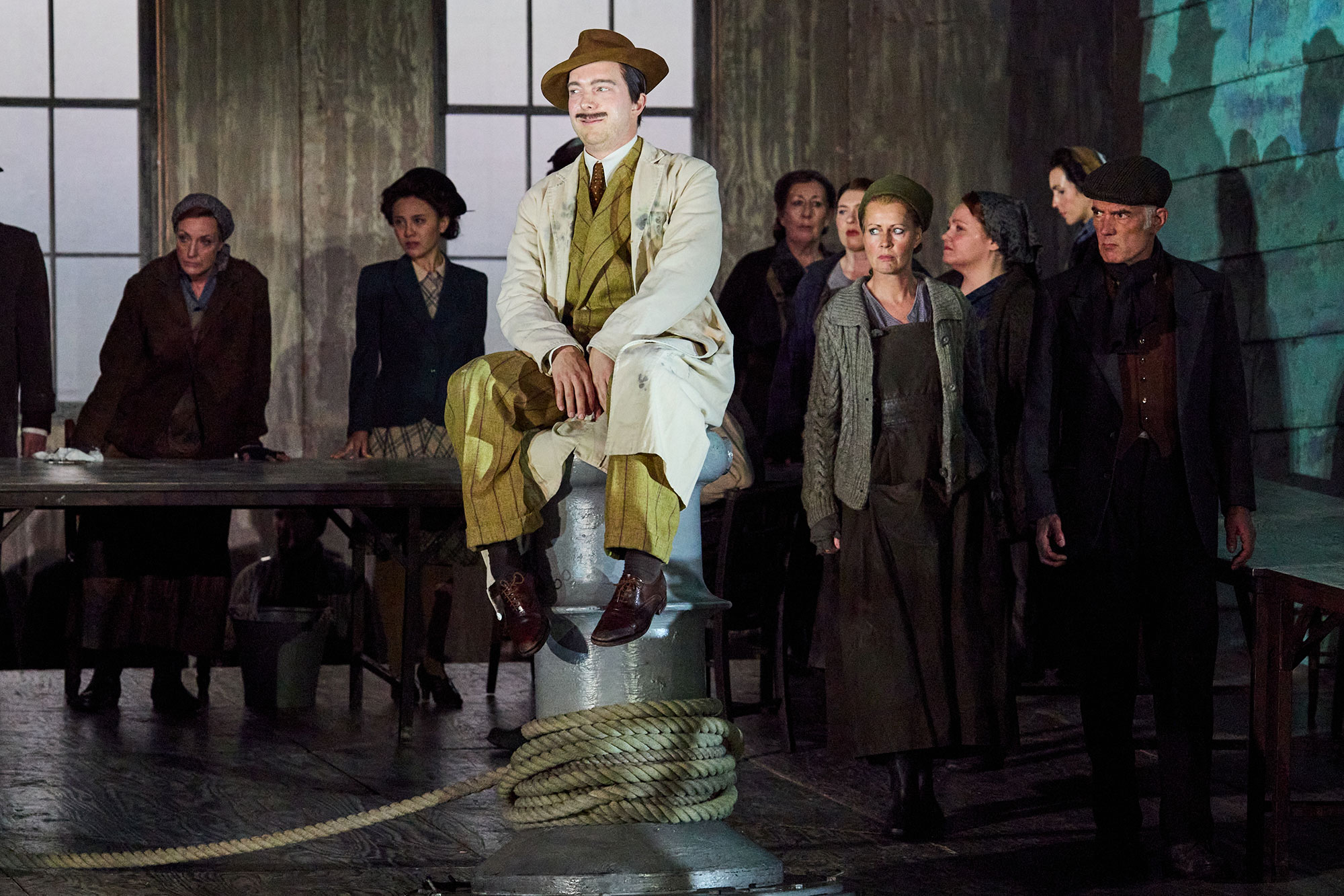 Alex Otterburn & ENO Chorus in ENO's Peter Grimes 2023 ©Tom Bowles