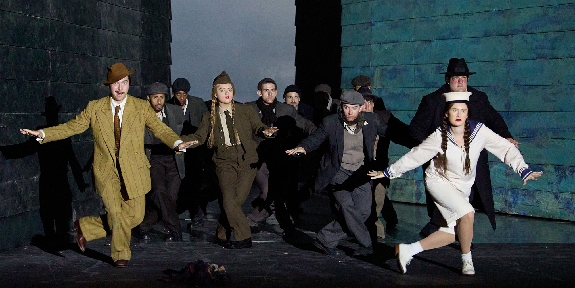 Alex Otterburn, Ava Dodd, John Findon, Cleo Lee McGowan in ENO's Peter Grimes 2023 ©Tom Bowles