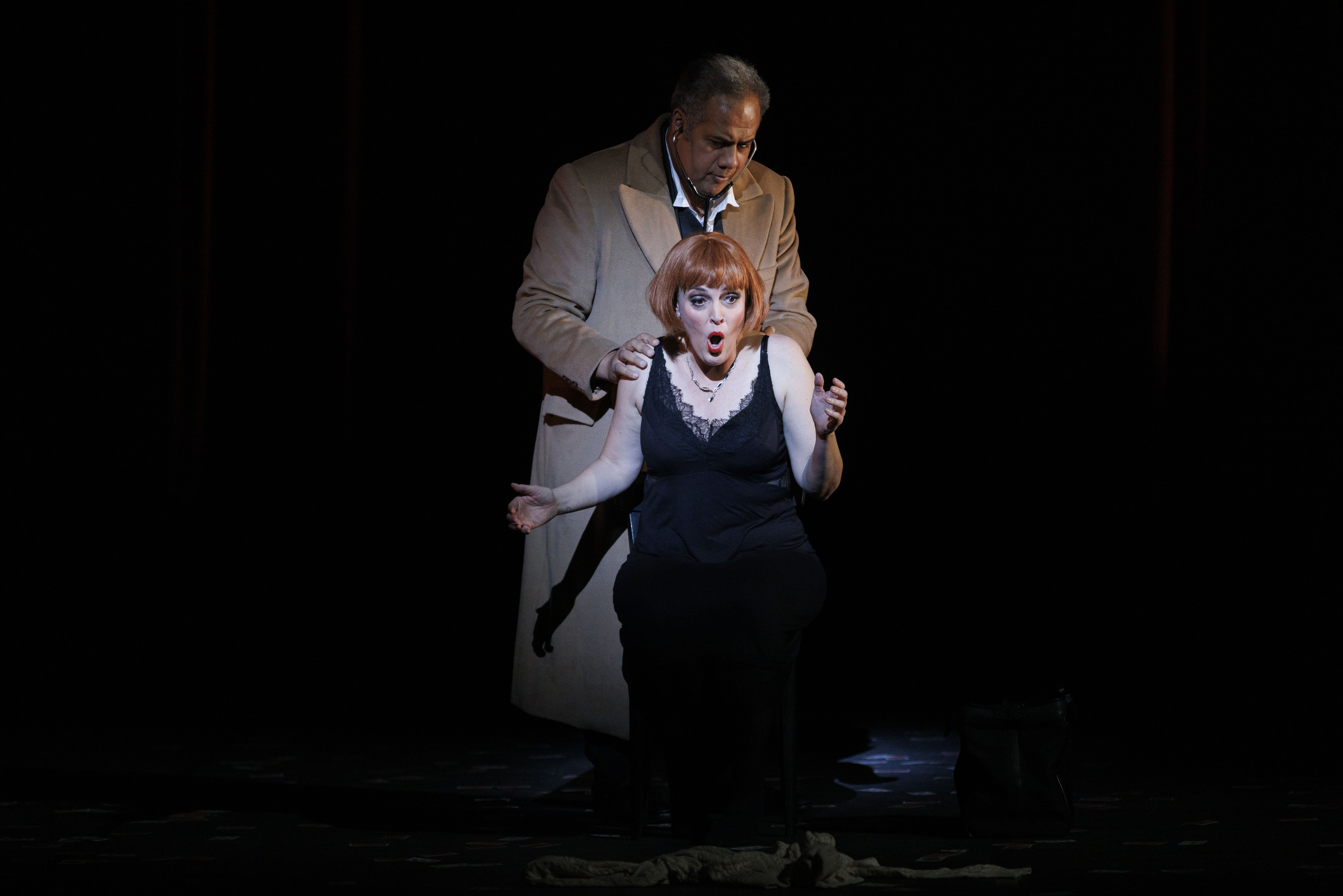 Jonathan Lemalu, Nicole Chevalier, ENO’s La traviata 2023 © Belinda Jiao