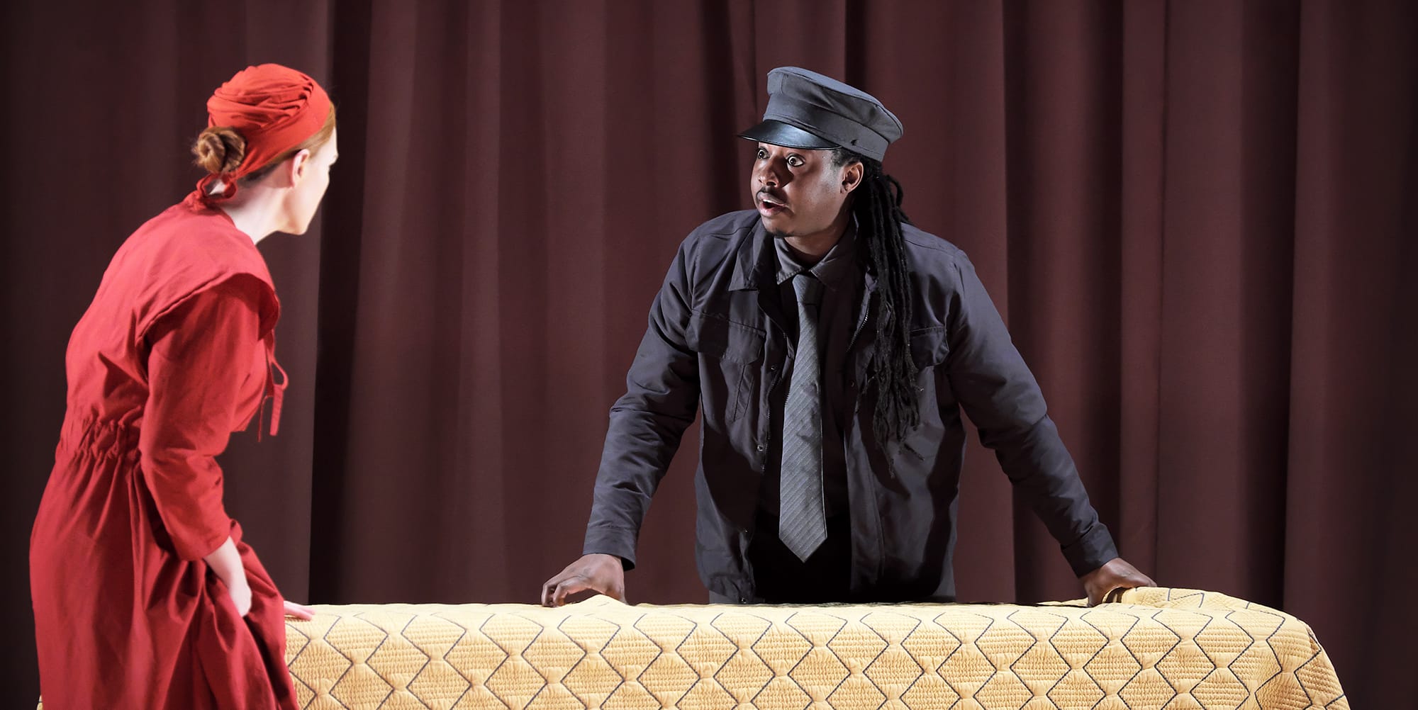 Kate Lindsey and Zwakele Tshabalala, ENO's The Handmaid's Tale 2024 © Zoe Martin