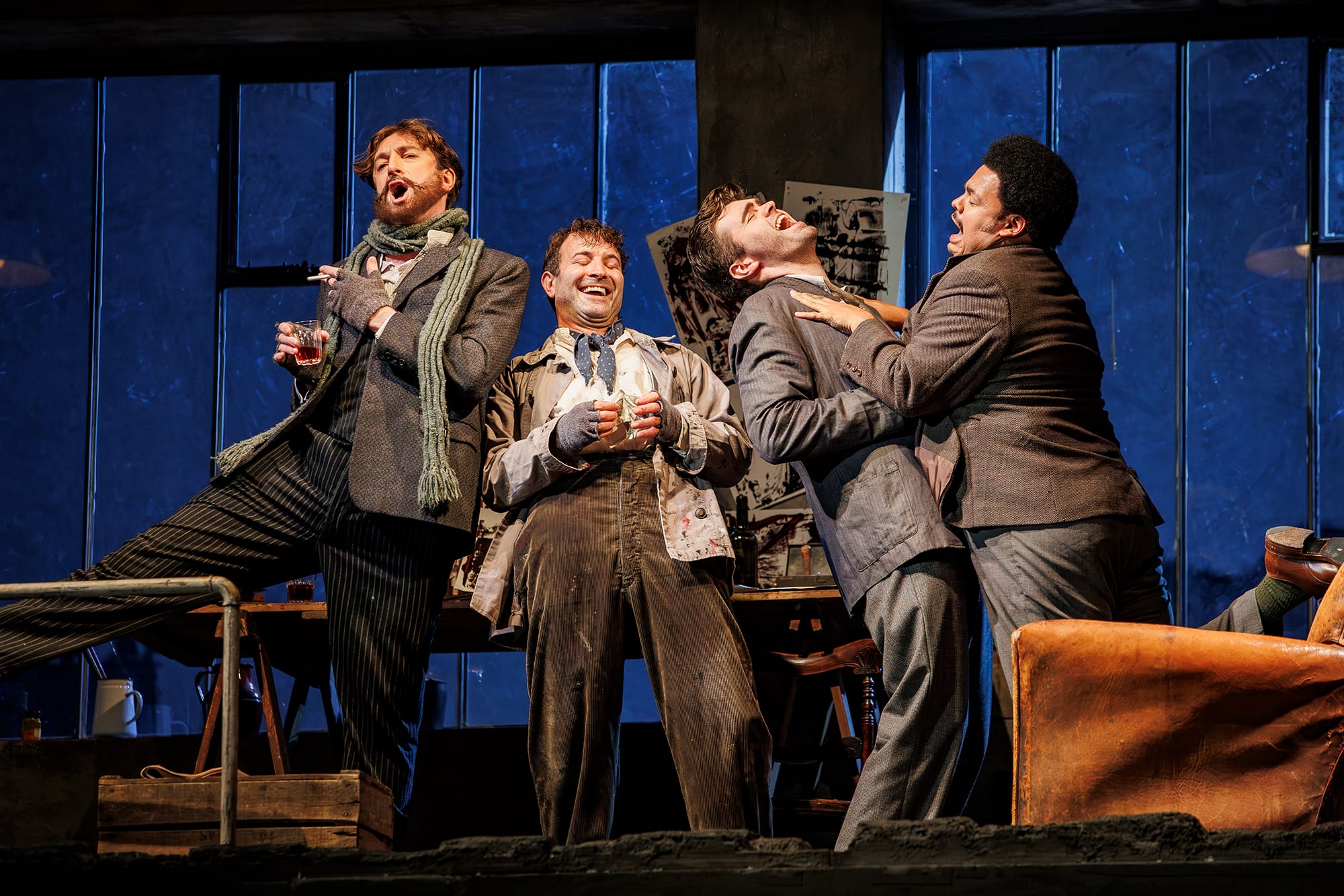 Dingle Yandell, Charles Rice, Patrick Alexander Keefe, Joshua Blue, ENO’s La boheme 2024 © Lloyd Winters