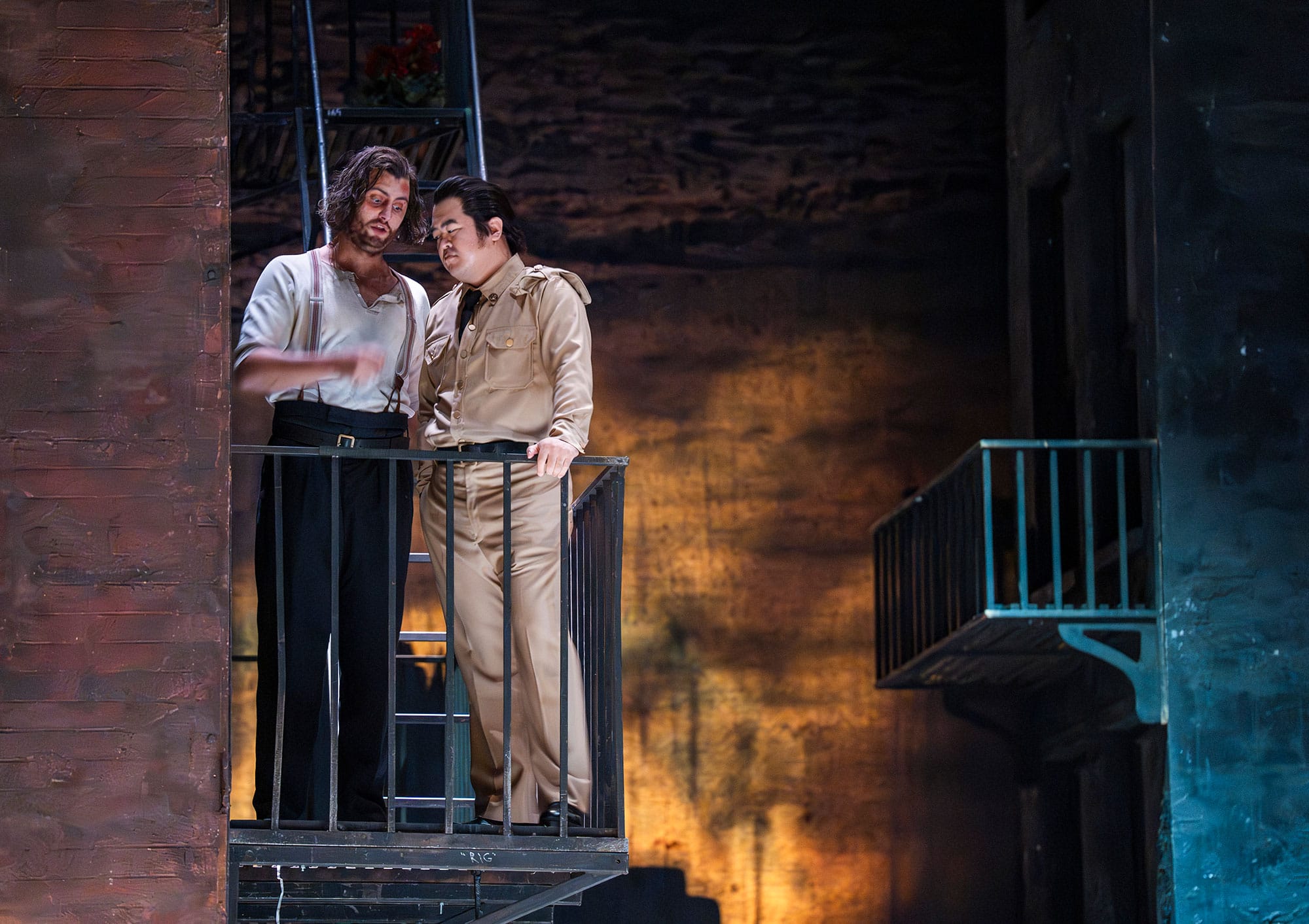 William Thomas, Yongzhao Yu, ENO’s Rigoletto 2024 © Tristram Kenton