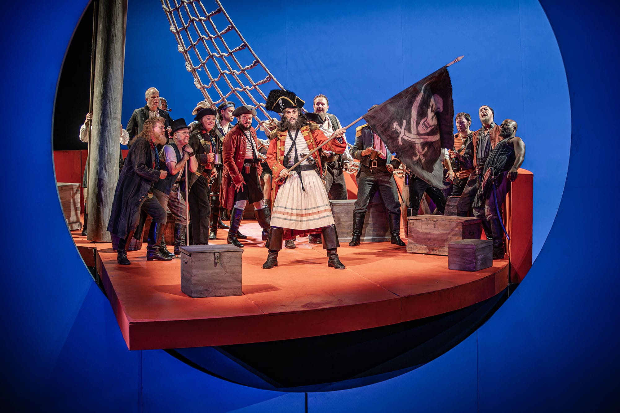 Scene with pirates standing on the ship